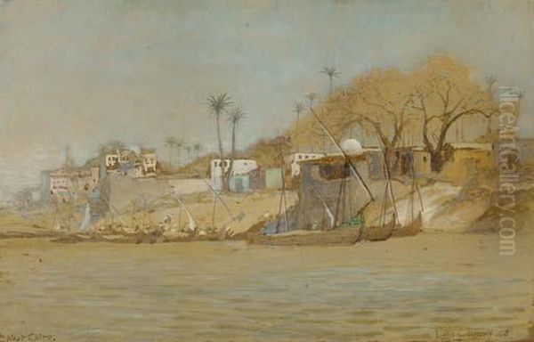 Near Cairo Oil Painting by Louis Comfort Tiffany