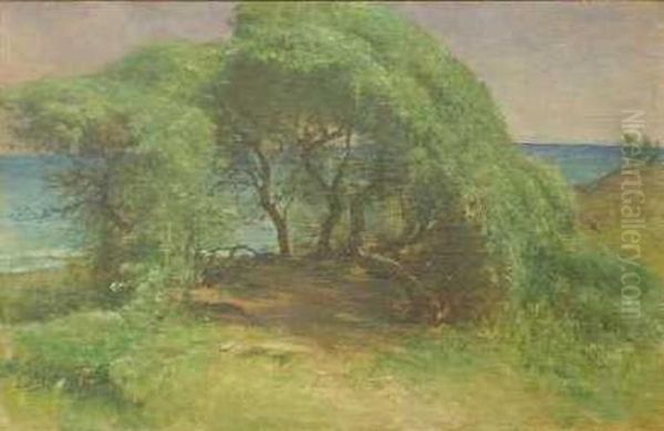 Maryland Beach Scene Oil Painting by Louis Comfort Tiffany