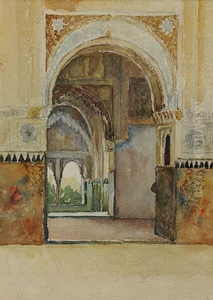 North African Courtyard Oil Painting by Louis Comfort Tiffany