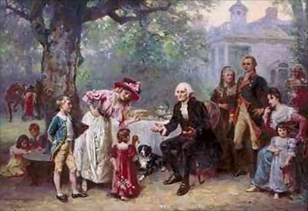 George Washington and his Family Oil Painting by Jean-Leon Gerome Ferris