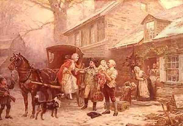 Home for Christmas Oil Painting by Jean-Leon Gerome Ferris