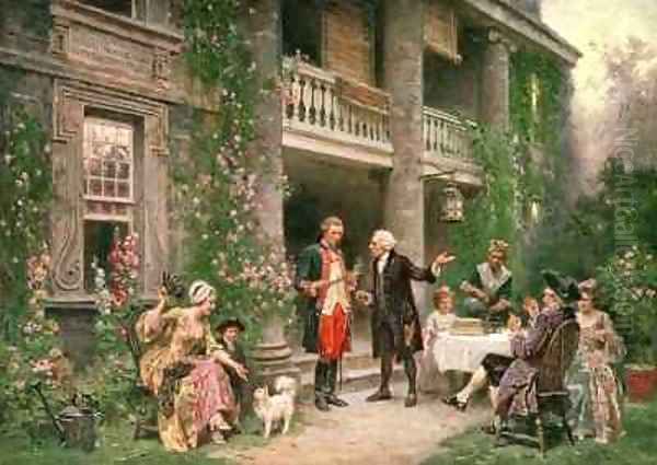 George Washington at Bartrams Garden Oil Painting by Jean-Leon Gerome Ferris