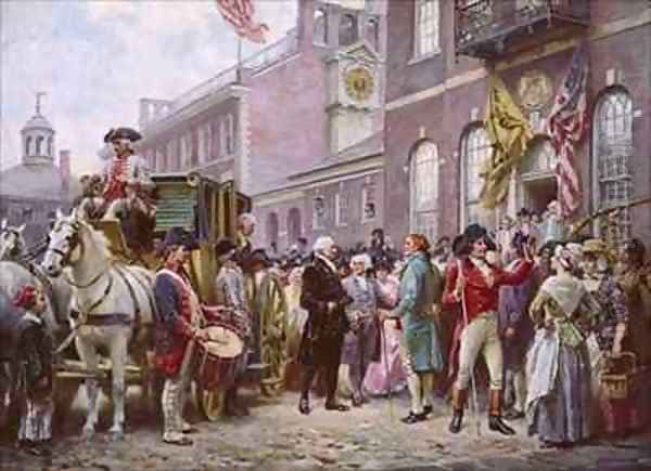 Washingtons Inauguration at Independence Hall Oil Painting by Jean-Leon Gerome Ferris