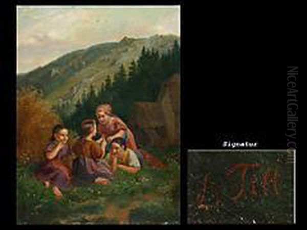 Vier Junge Madchen Oil Painting by Leopold Till