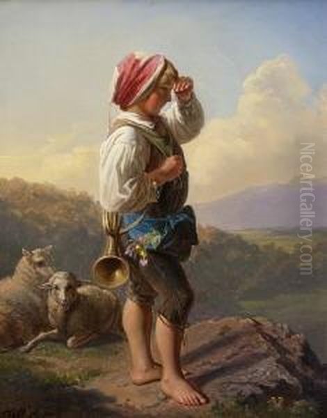 Kleiner Schafhirte Oil Painting by Leopold Till