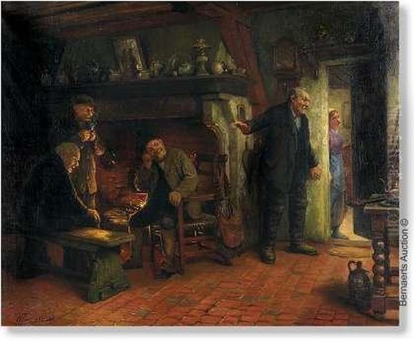 Interior With Figures Oil Painting by Henri Timmermans