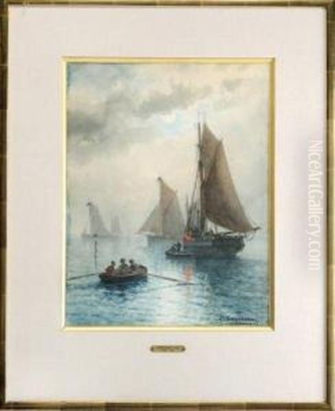 Les Bateaux Oil Painting by Louis Timmermans