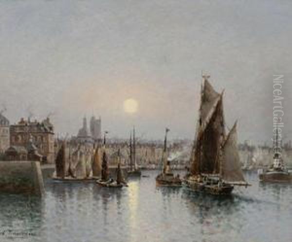 Port Hollandais Oil Painting by Louis Timmermans