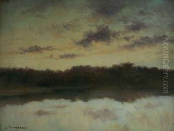 Lac Au Crepuscule Oil Painting by Louis Timmermans