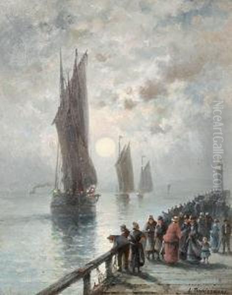 Returning Home Oil Painting by Louis Timmermans