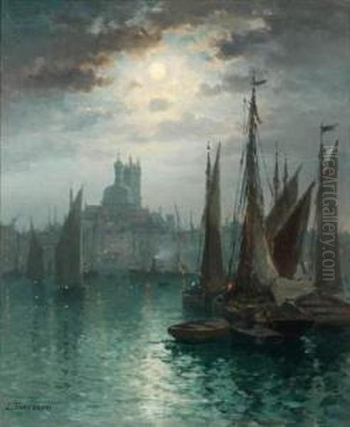 Marine Au Crepuscule Oil Painting by Louis Timmermans