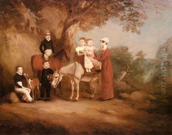 The Marriott Family Oil Painting by John Snr Ferneley