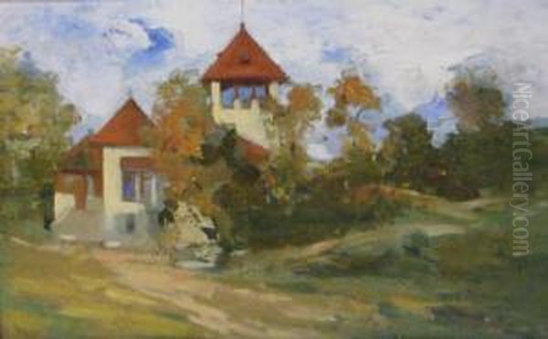 Landscape With Houses Oil Painting by Nicolae Tincu