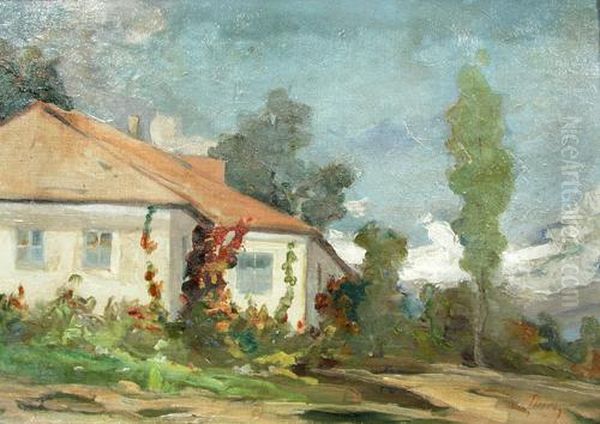 House Oil Painting by Nicolae Tincu