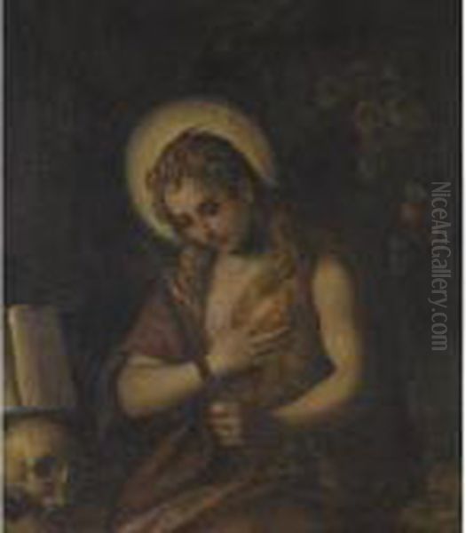 The Penitent Mary Magdalene Oil Painting by Domenico Tintoretto