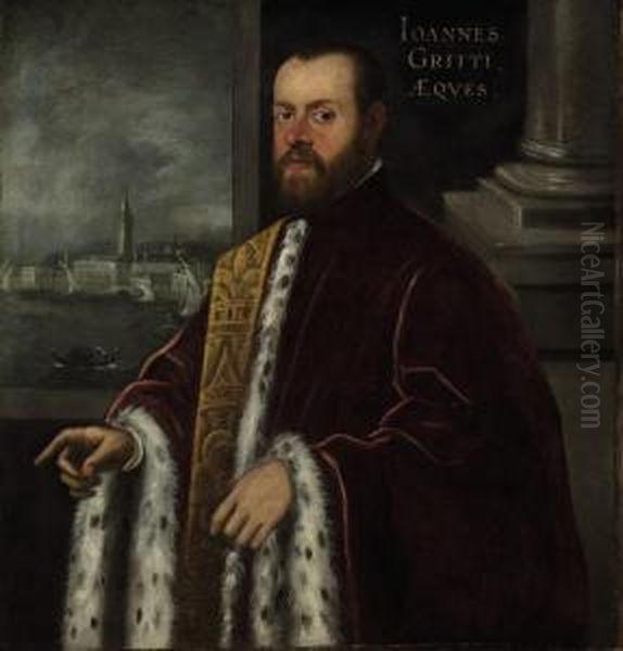 Portrait Of Joannes Gritti Oil Painting by Domenico Tintoretto