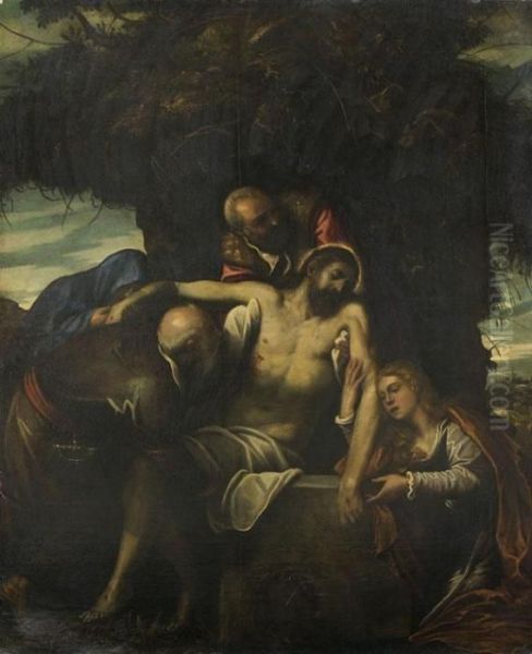 La Mise Au Tombeau Oil Painting by Domenico Tintoretto