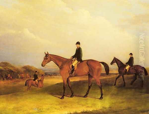 A Jockey On A Chestnut Hunter Oil Painting by John Snr Ferneley