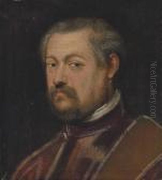 Portrait Of A Venetian Senator, Bust-length Oil Painting by Domenico Tintoretto