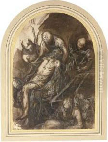 The Entombment Oil Painting by Domenico Tintoretto