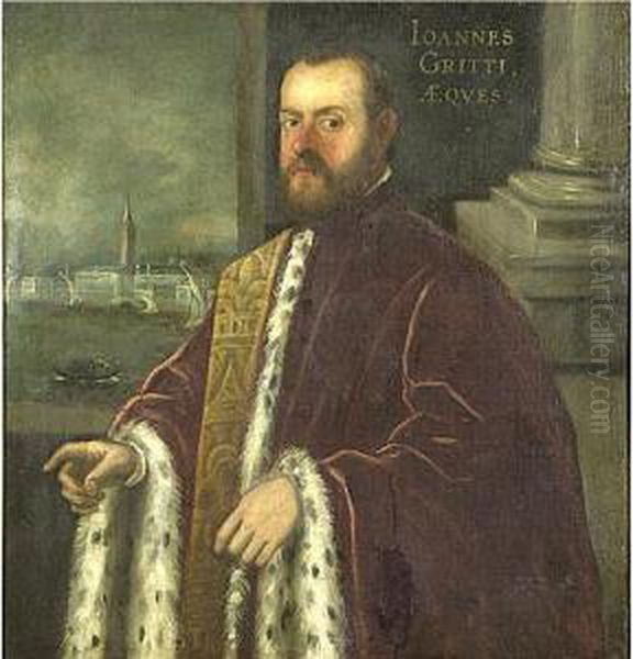 Portrait Of Joannes Gritti Oil Painting by Domenico Tintoretto