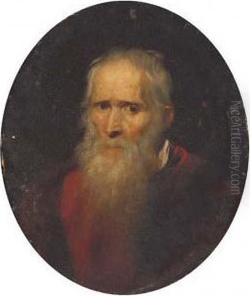 Portrait Of A Gentleman, Bust-length, In A Red Coat Oil Painting by Domenico Tintoretto