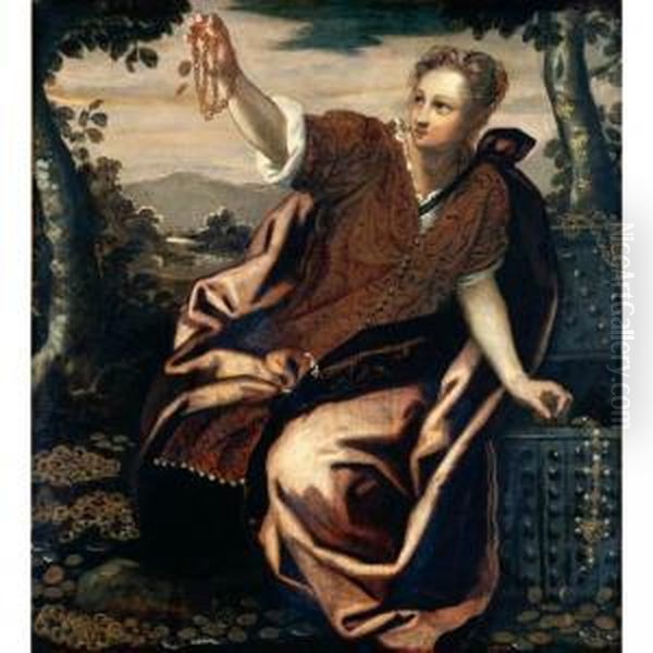 Pandora (an Allegory Of Generosity) Oil Painting by Domenico Tintoretto