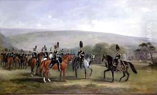 B Troop of the 2nd West Yorkshire Yeomanry Cavalry Oil Painting by John Snr Ferneley