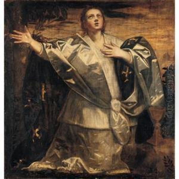 A Personification Of Faith (fides) Oil Painting by Domenico Tintoretto