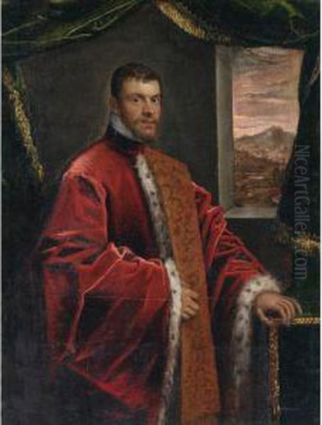 Portrait Of A Venetian Senator Oil Painting by Domenico Tintoretto