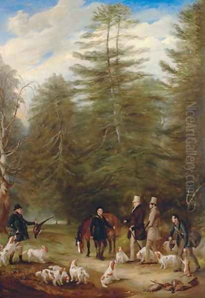 Silver firs at Osberton Oil Painting by John Snr Ferneley