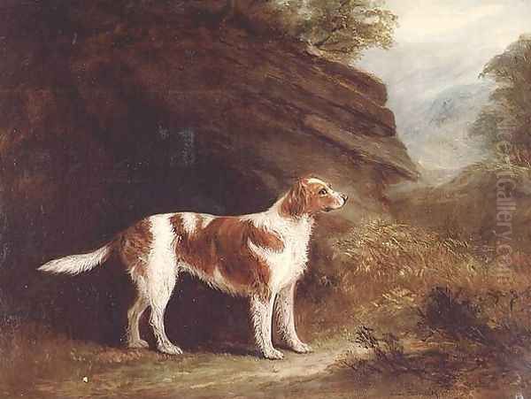 Standing Dog Oil Painting by John Snr Ferneley