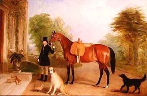 A Groom with a Horse Oil Painting by John Snr Ferneley