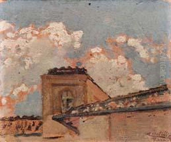 Tetti Di Roma Oil Painting by Cesare Tiratelli