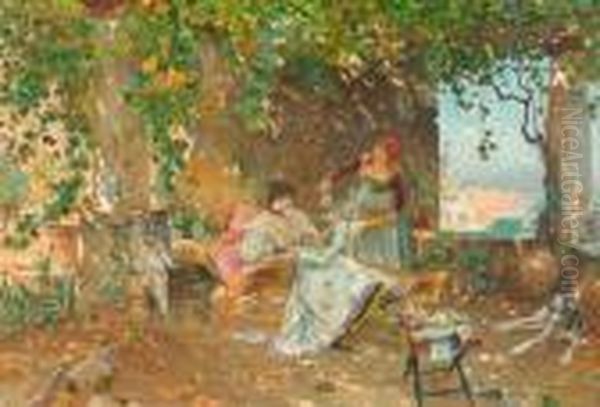 Summer In Rome. Oil Painting by Cesare Tiratelli