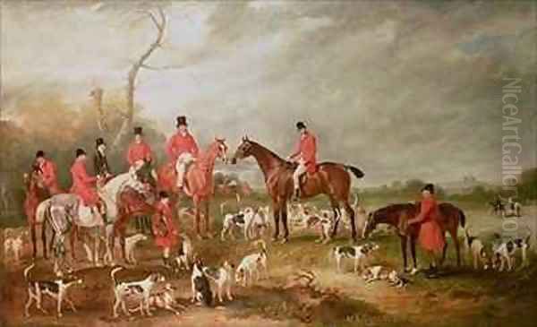 The Birton Hunt Oil Painting by John Snr Ferneley