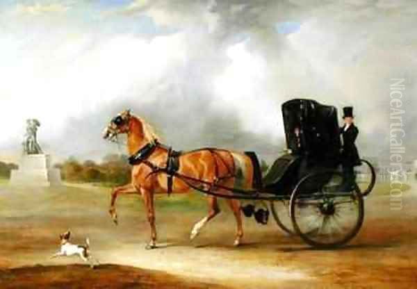 William Massey Stanley Driving his Cabriolet in Hyde Park Oil Painting by John Snr Ferneley