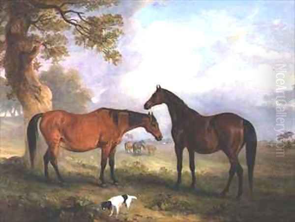 Brood Mares at Grass Oil Painting by John Snr Ferneley