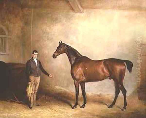 Charles Neil Hoggs Bay Hunter Claxton Oil Painting by John Snr Ferneley