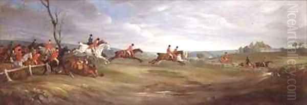 A Hunt Scurry with The Quorn Oil Painting by John Snr Ferneley