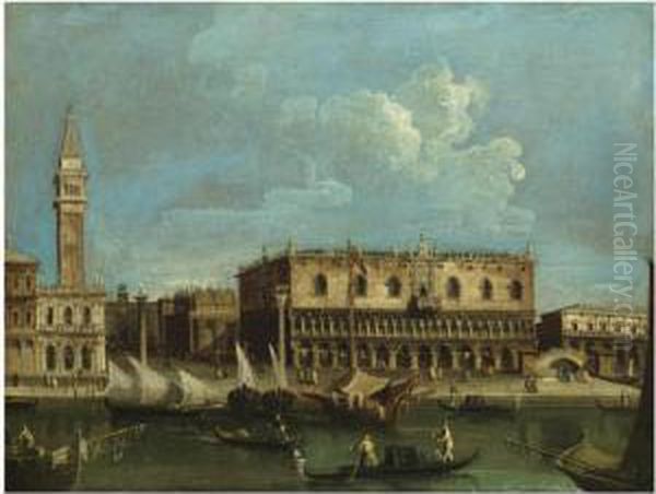 Venice, A View Of The Molo From 
The Bacino Di San Marco With Thedoge's Palace And The Piazzetta Oil Painting by Francesco Tironi