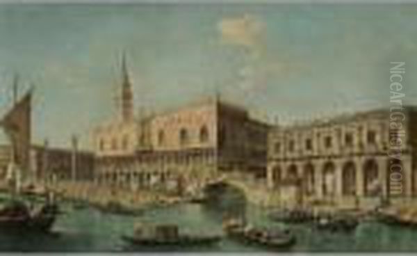 Venice, A View Of The Molo From 
The Bacino Di San Marco, With The Palazzo Ducale, The Zecca And The 
State Prison Oil Painting by Francesco Tironi