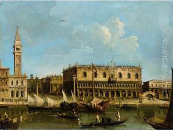 Venice, A View Of The Molo With The Piazzetta And The Palazzo Ducale Oil Painting by Francesco Tironi