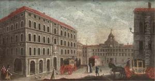 The Palazzo Montecitorio, Rome Oil Painting by Francesco Tironi