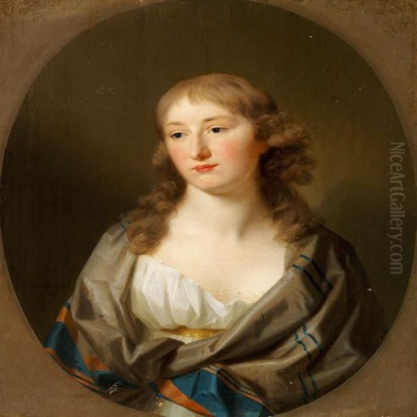 Portrait Of A Young Woman Oil Painting by Johann Friedrich A. Tischbein