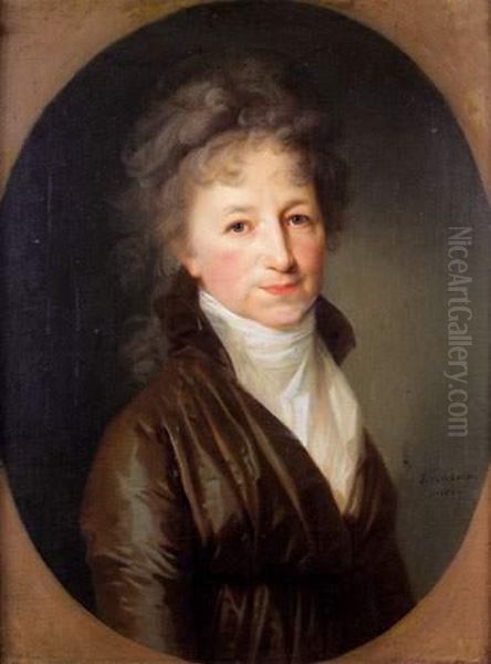 Portrait De Dame Dans Un Ovale Peint Oil Painting by Johann Friedrich A. Tischbein