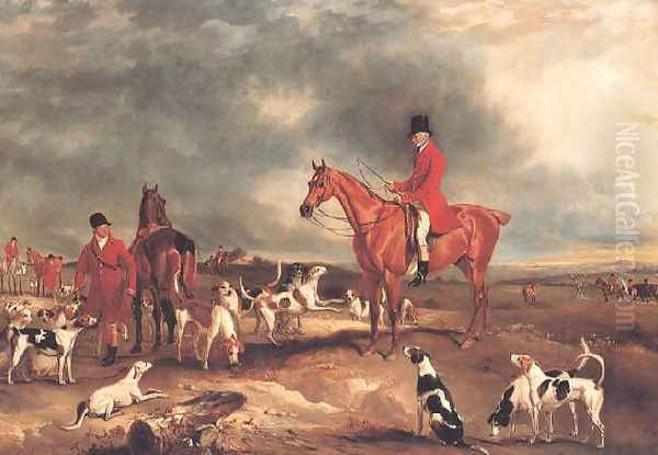 Ralph John Lambton and his huntsman and hounds Oil Painting by John Snr Ferneley