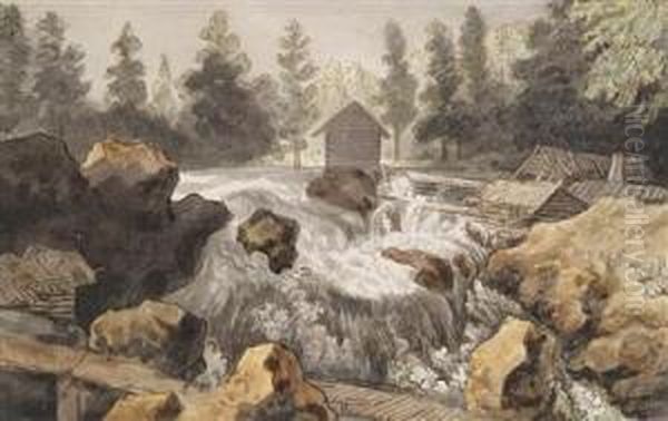 Einwasserfall Oil Painting by Johann Heinrich Wilhelm Tischbein I