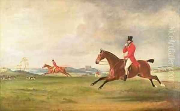 John 5th Duke of Rutland General Lord Charles Manners and General Lord Robert Manners Hunting Oil Painting by John Snr Ferneley