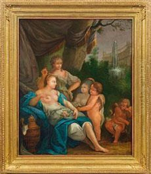 Venus Mit Amor In Betrachtung Ihrer Schonheit Oil Painting by Johann Heinrich Wilhelm Tischbein I